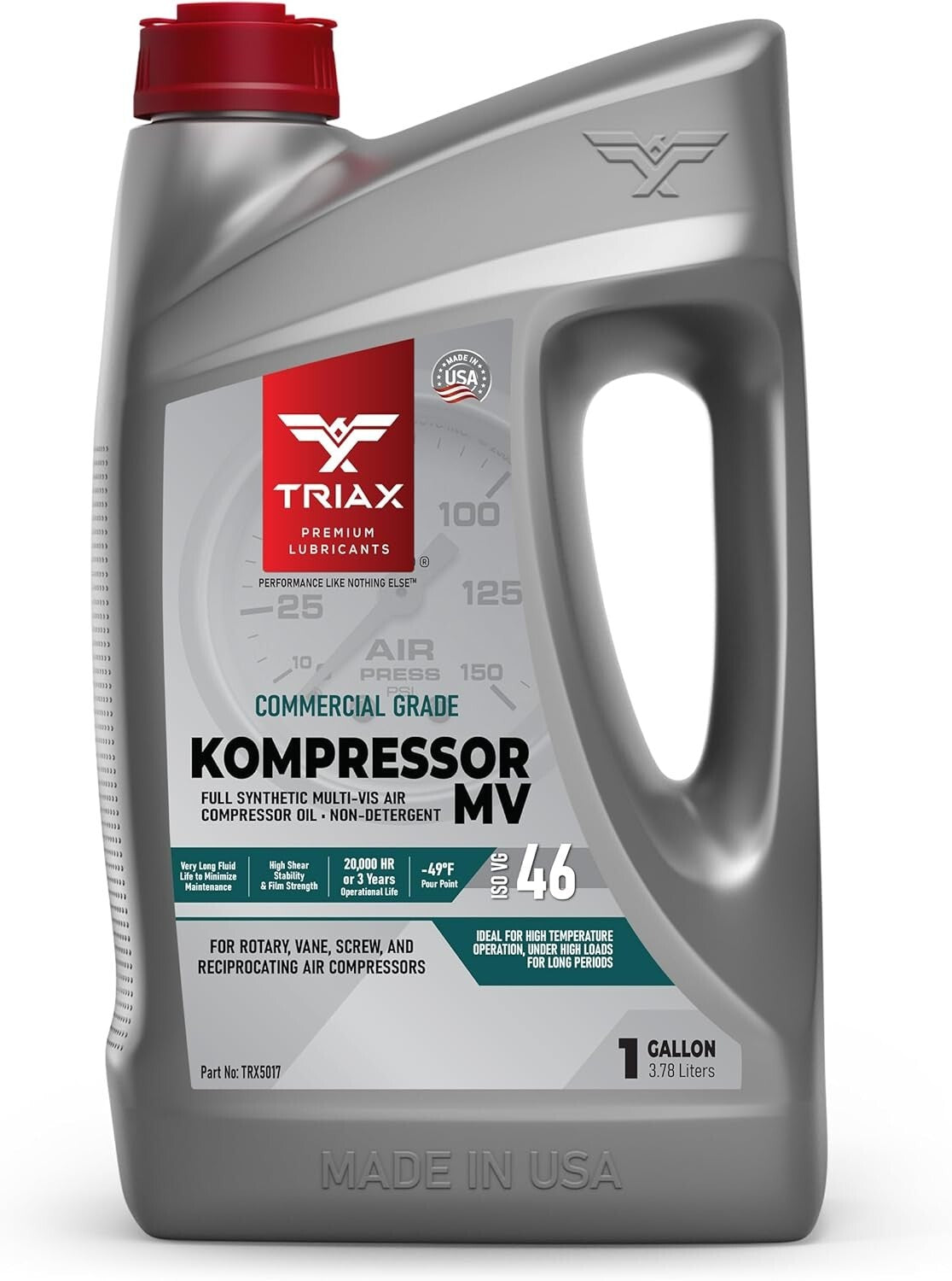 Commercial Grade Full Synthetic Air Compressor Oil - Non-Detergent, 1 Gallon