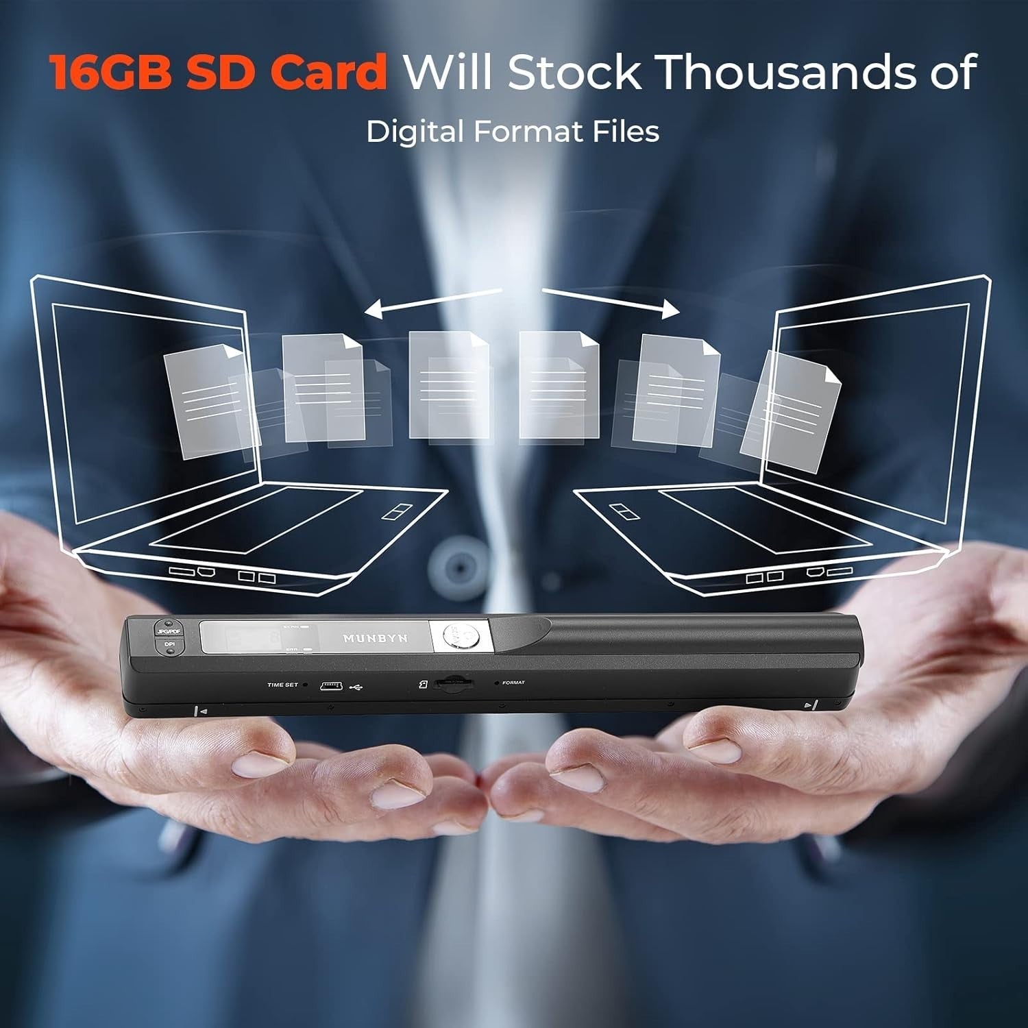 Compact 900 DPI Wand Scanner with USB Connection - Ideal for Easy Digitalization