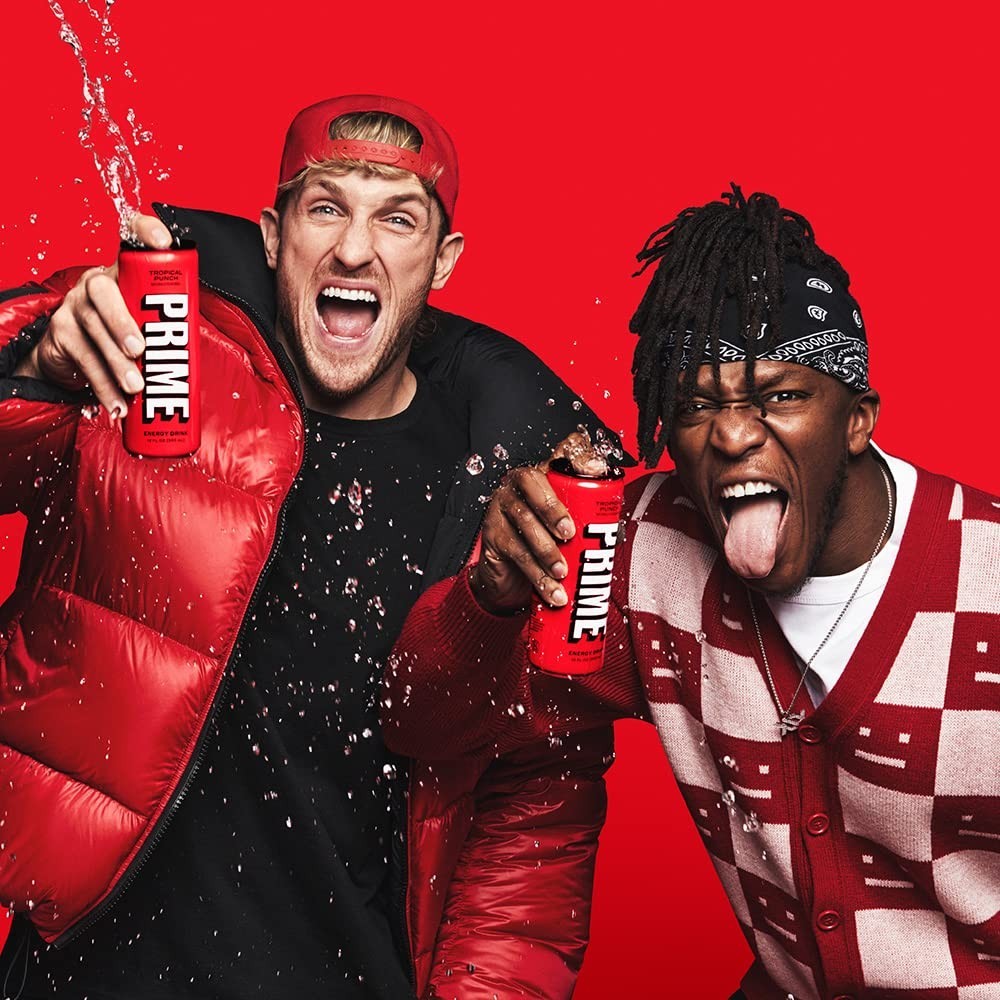 12-Pack PRIME Energy Tropical Punch - Hydrating Vegan Energy Drink with No Sugar