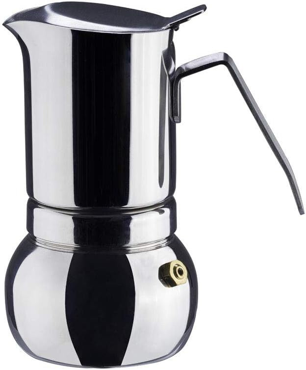 304 Stainless Steel Moka Pot - Manual Espresso Maker, 6 Cup Capacity, Easy Clean