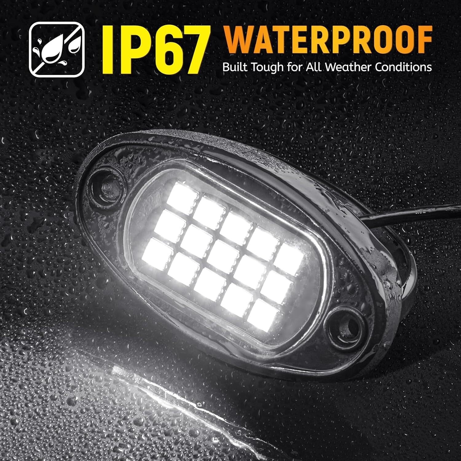 Bright Clear LED Pod Lights - Waterproof 12 Pods for Trucks and Offroad Use