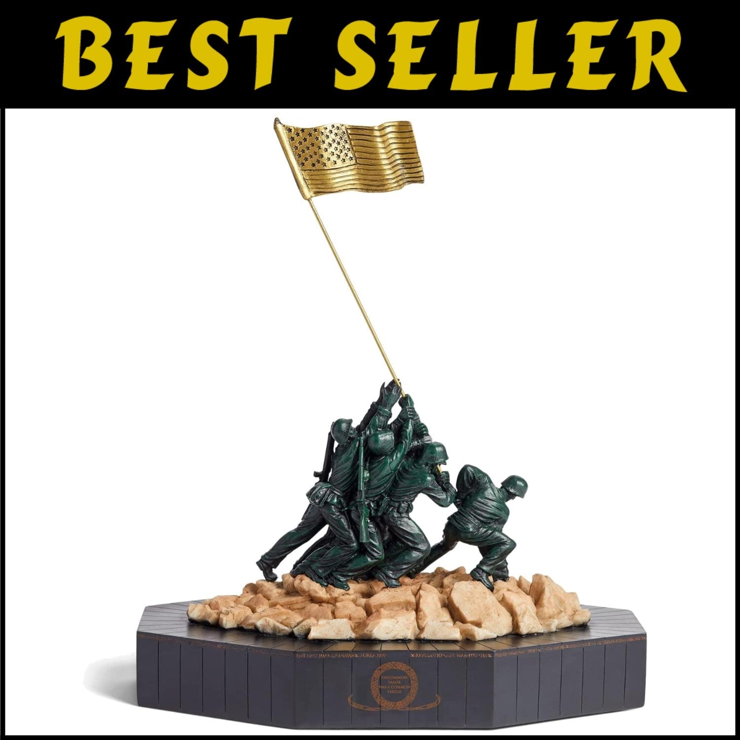 Detailed USMC Iwo Jima Memorial - Unique Antique Resin Sculpture for Home Decor