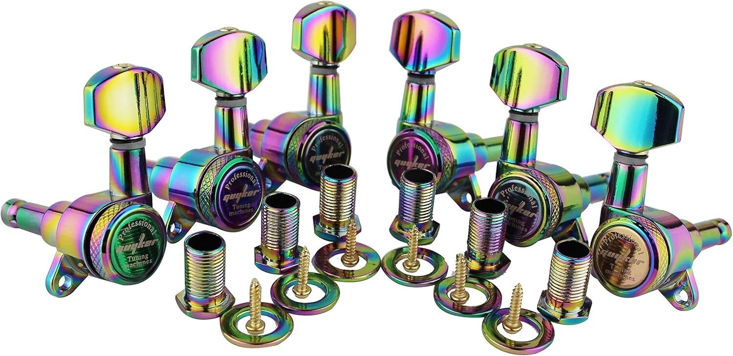 1:18 Gear Ratio Locking Tuners for Secure String Tuning - Chameleon Style