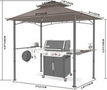Load image into Gallery viewer, Elegant Brown 8 ft x 5 ft Grill Gazebo Canopy - Complete with LED Lighting