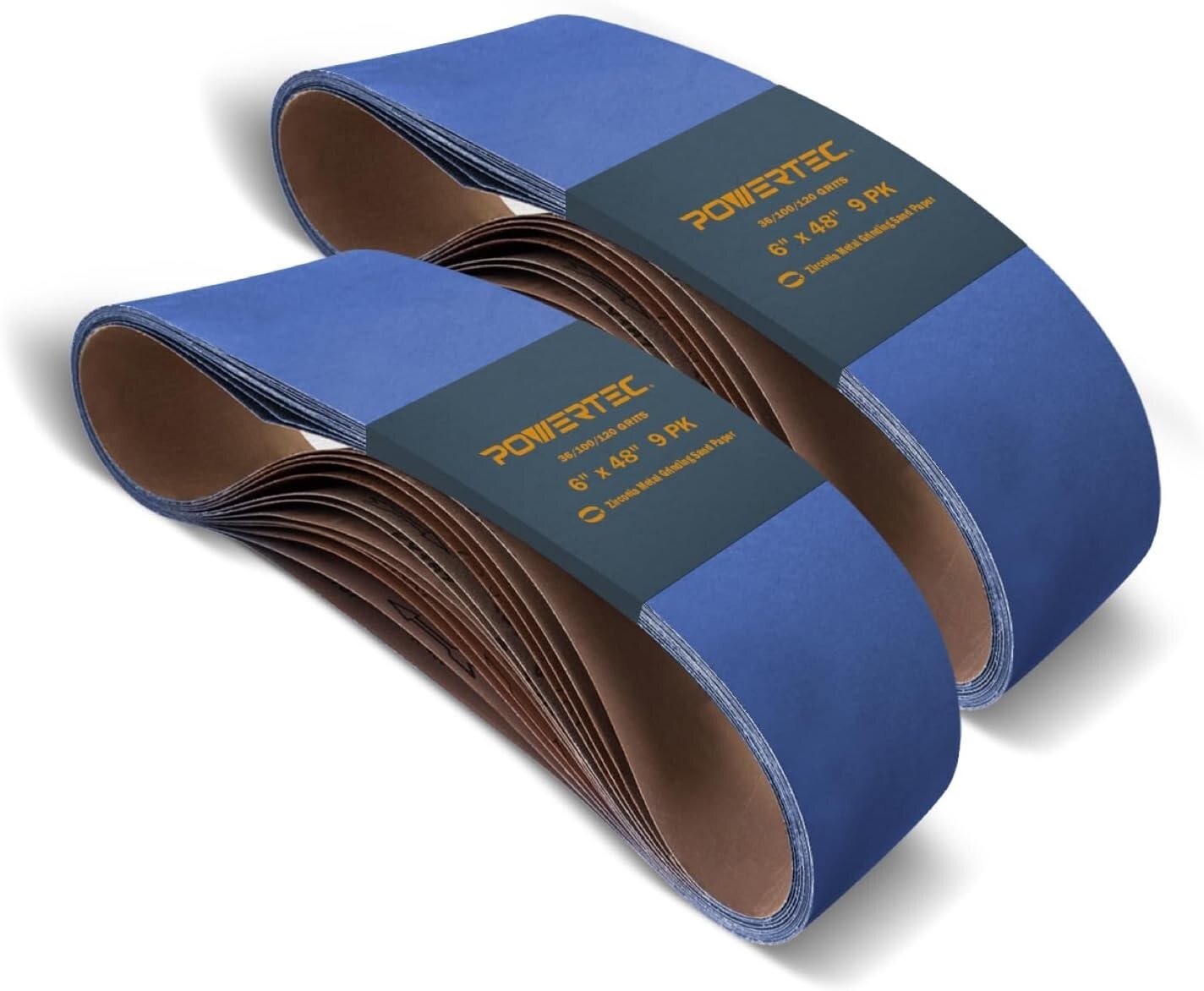 Self-Sharpening 6 x 48 Zirconia Sanding Belts - 36/100/120 Grits Assortment 18PK