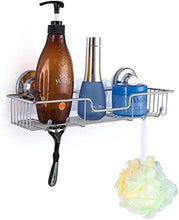 Load image into Gallery viewer, Premium Stainless Steel Shower Caddy Set with Hooks - Easy Suction Installation