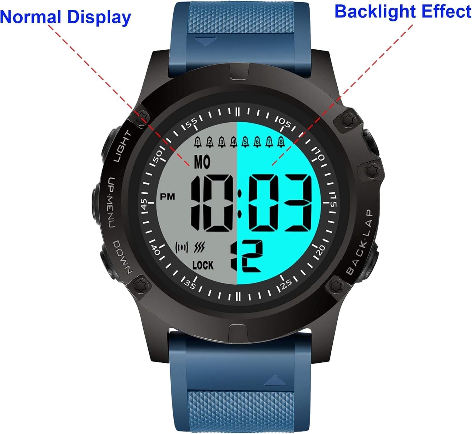 Waterproof Medication Reminder Watch with 8 Vibrating Alarms for Seniors