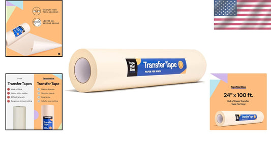 Easy-to-Use 24" x 100' Paper Transfer Tape - Perfect for Cricut & Silhouette