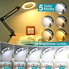 Load image into Gallery viewer, Hands-Free 10X LED Magnifying Lamp &amp; Desk Light - Perfect for Reading &amp; Crafts