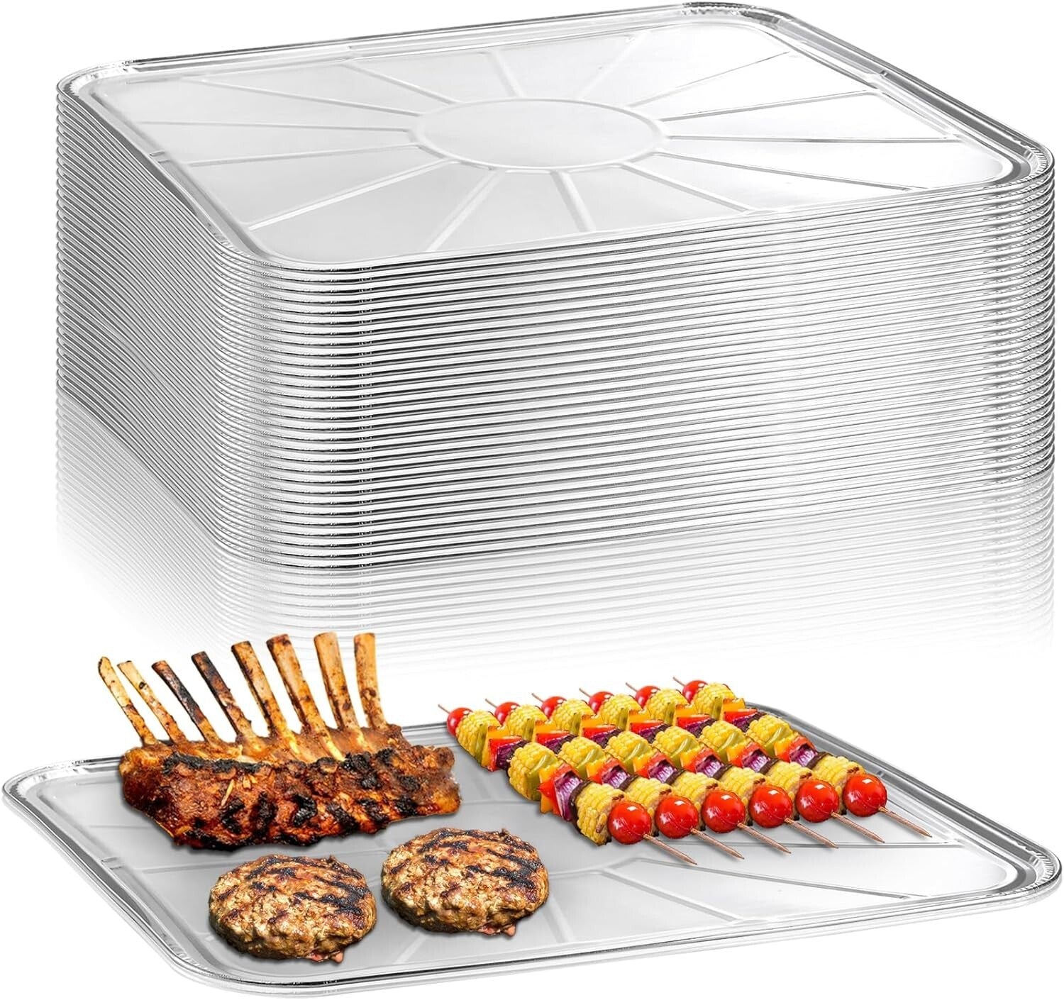 Premium Quality Aluminum Foil Oven Liners - 30 Disposable Drip Pans, 18.5 x 15.5
