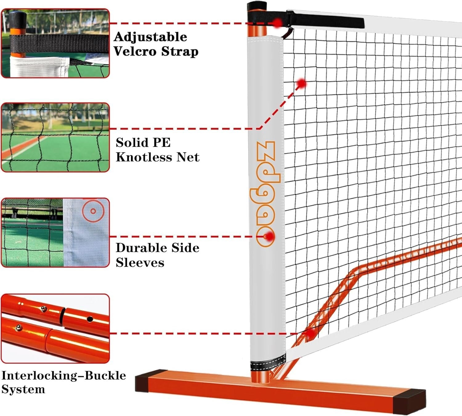 Complete 22FT Regulation Pickleball Set with Paddles & Carry Bag for Outdoor Fun