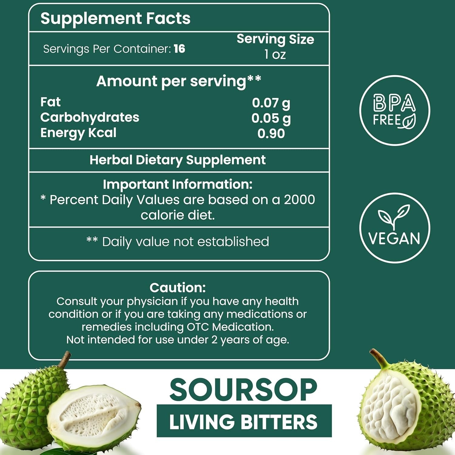 2-Pack Soursop Bitters for Digestive Health - Ideal for Wellness Enthusiasts