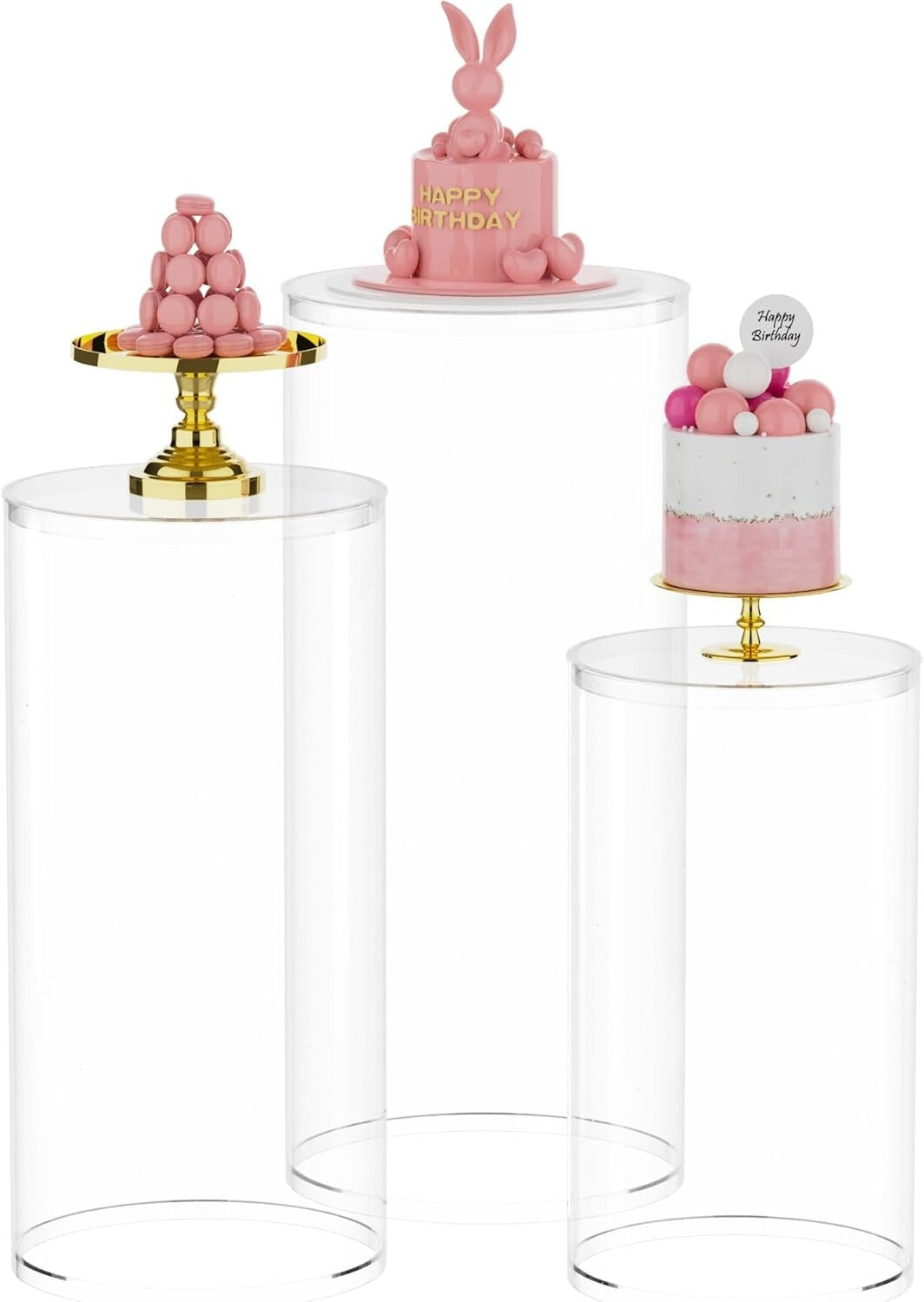 Lightweight Stackable Cylinder Pedestal Stands - Wedding Decor Essentials