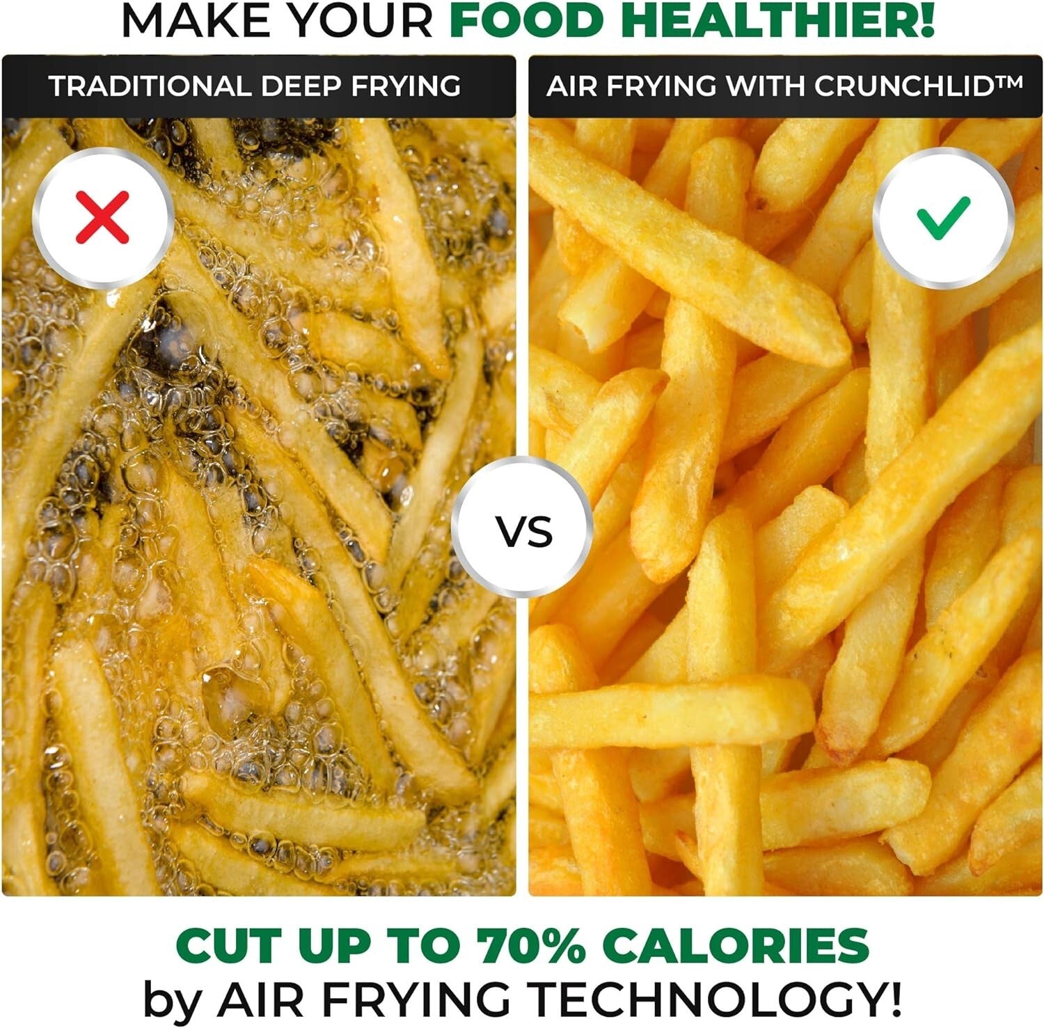 Instant Pot Air Fryer Attachment – 8 qt Lid with 7 Cooking Modes & Accessories