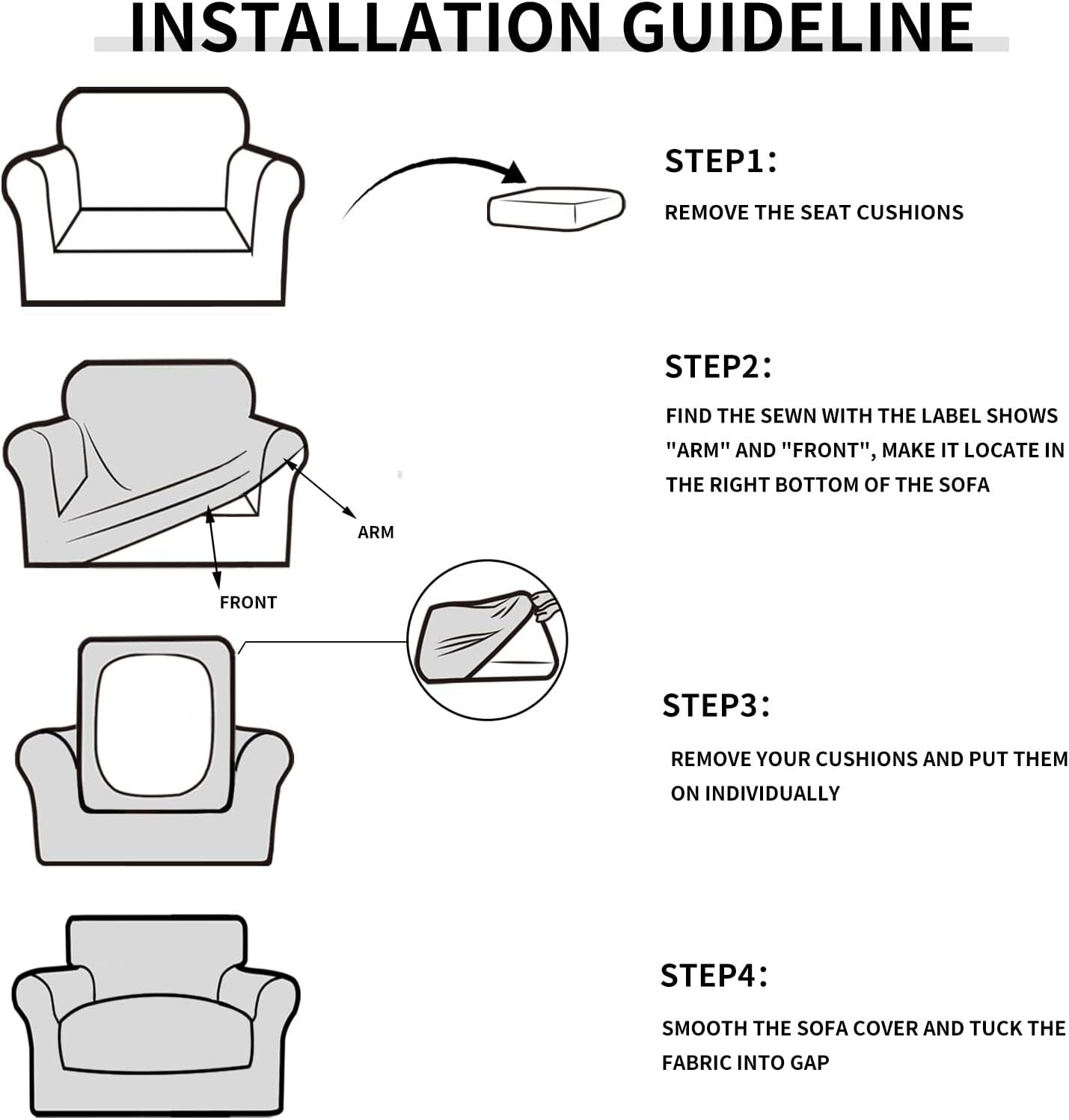 Machine Washable 2-Piece Cover Set for Oversized Chairs - Stain-Resistant Fabric