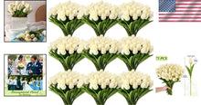 Load image into Gallery viewer, Realistic 75-Pack Milk White Artificial Tulips for Event and Home Arrangements