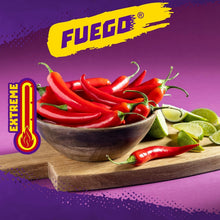 Load image into Gallery viewer, Fuego Tortilla Chips: 14 ct Extreme Chili &amp; Lime Flavor for Group Snacking
