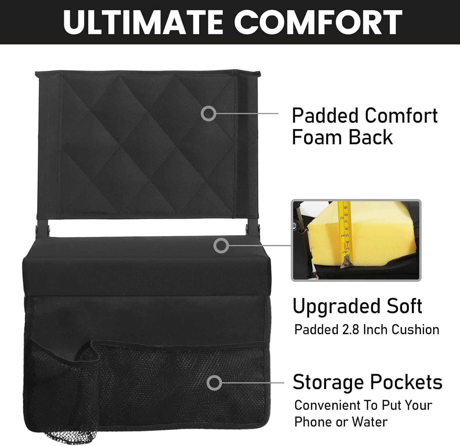 Foldable Bleacher Seats with Back Support – Lightweight, Durable & Comfortable