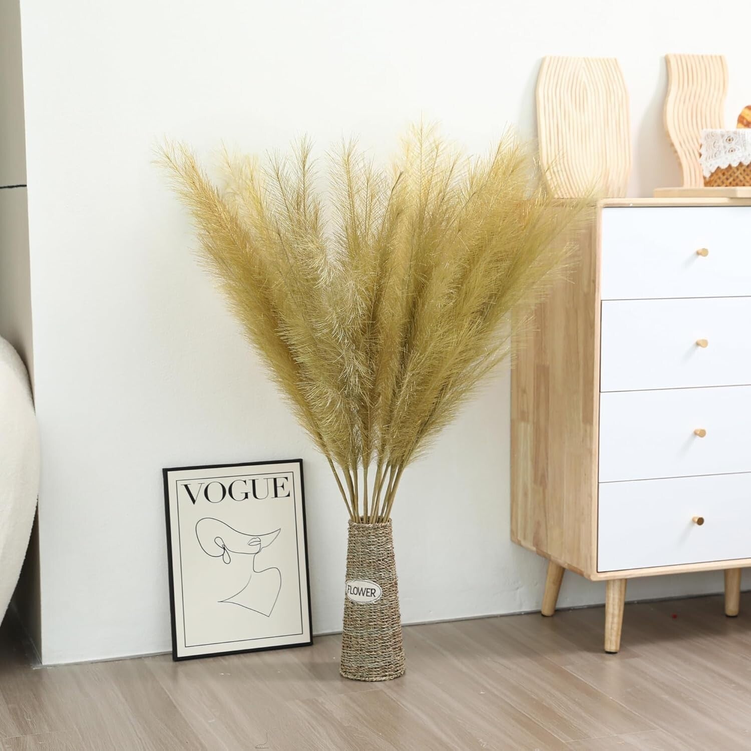 Versatile 45-Inch Gold Faux Pampas Grass - Hassle-Free Home and Event Decor