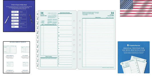 Classic Two Page Per Day Planner for 2025 - Inspiring Daily Organization