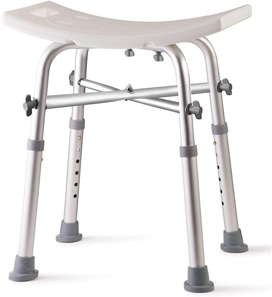 Compact Shower Chair for Seniors - Adjustable Height with Heavy Duty Support