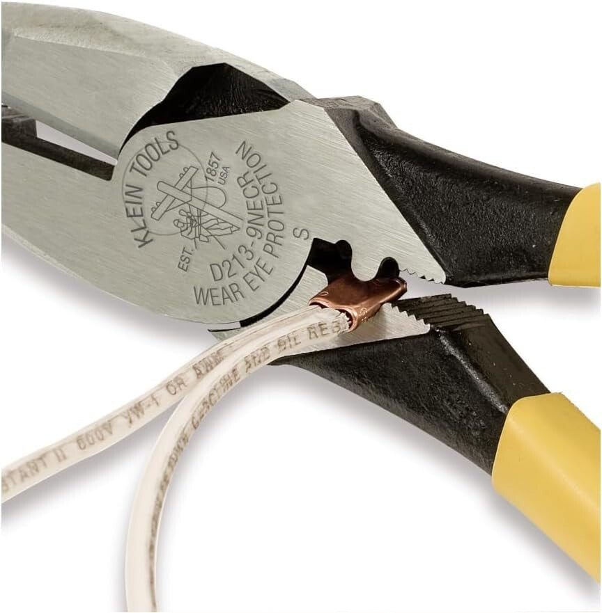 Durable 9-Inch Lineman's Crimping Pliers with Enhanced Grip - Made in the USA