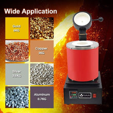 Load image into Gallery viewer, 3KG Gold Melting Furnace - 1400W Digital Electric Kit with Graphite Crucible