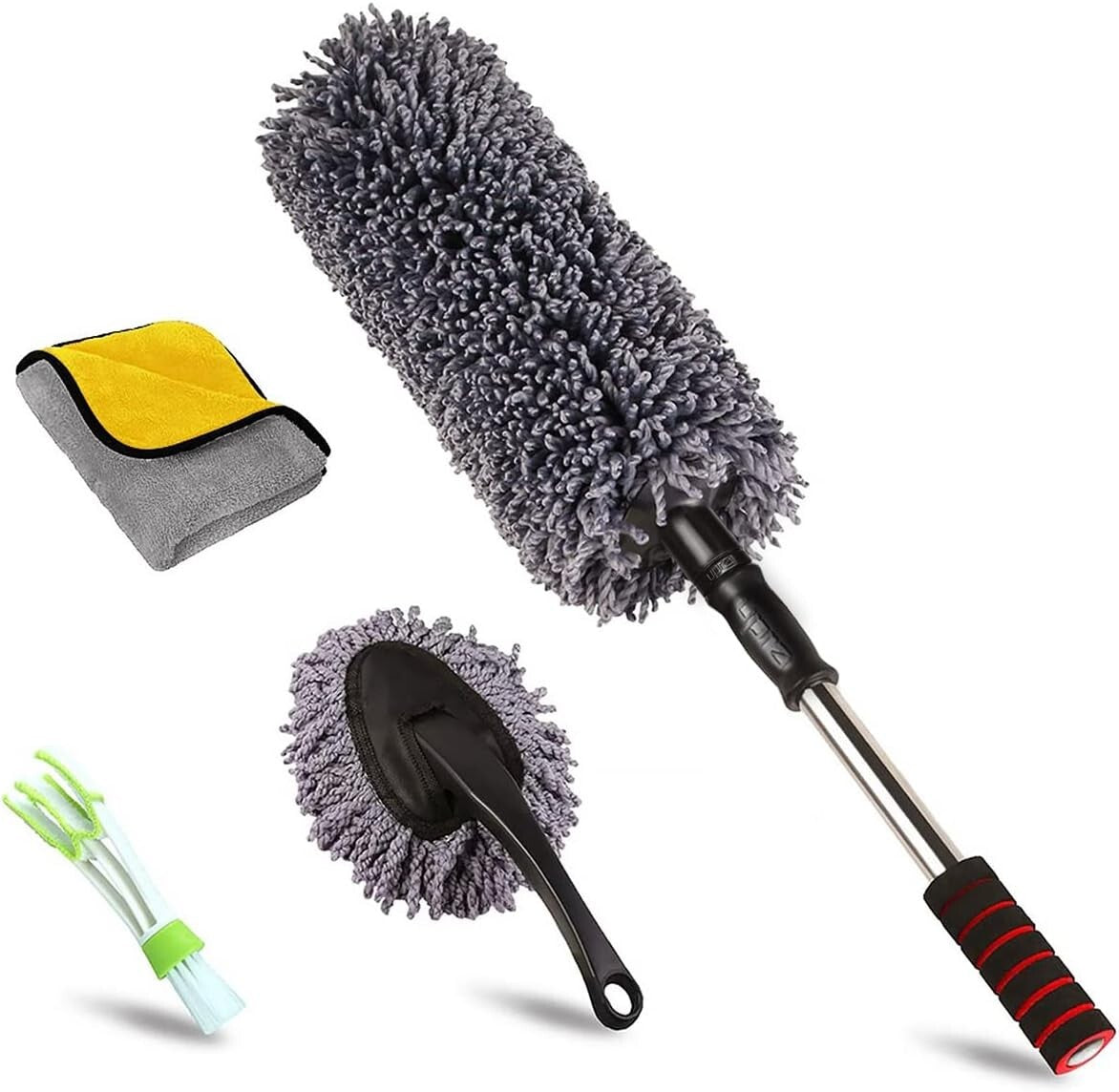 All-in-One Car Cleaning Duster Set with Extendable Handle - Ideal for SUVs & RVs