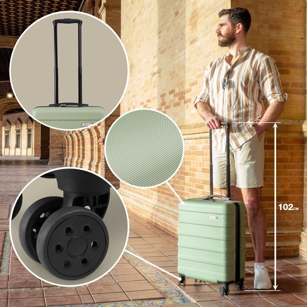 Anode Lightweight Hard Shell 44L Carry-On Luggage 55x40x20cm - Secure & Stylish