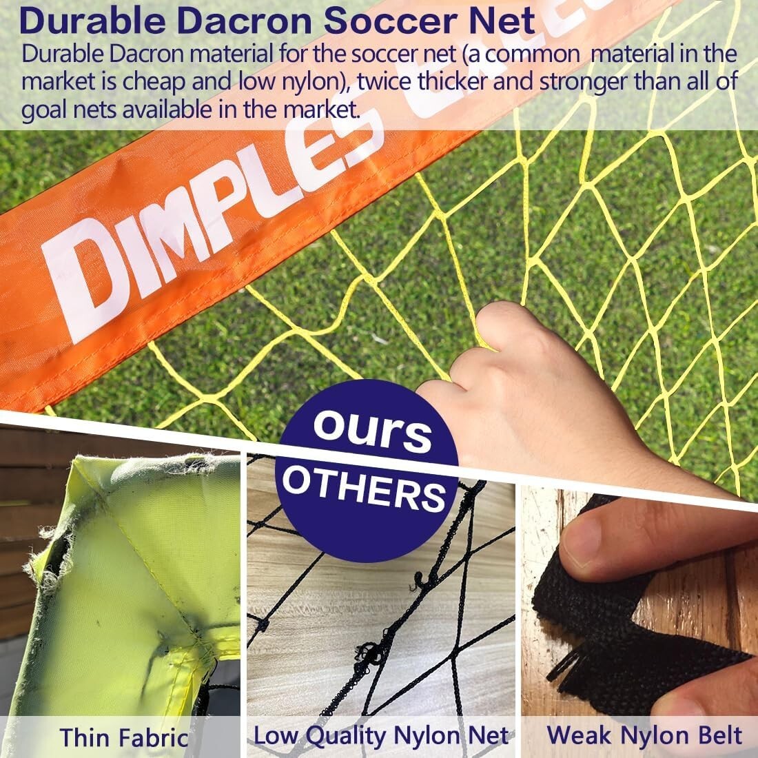 Eco-Friendly Backyard Soccer Goals for Kids | Age 6+ | (3x2.2, 5x3.6 FT)