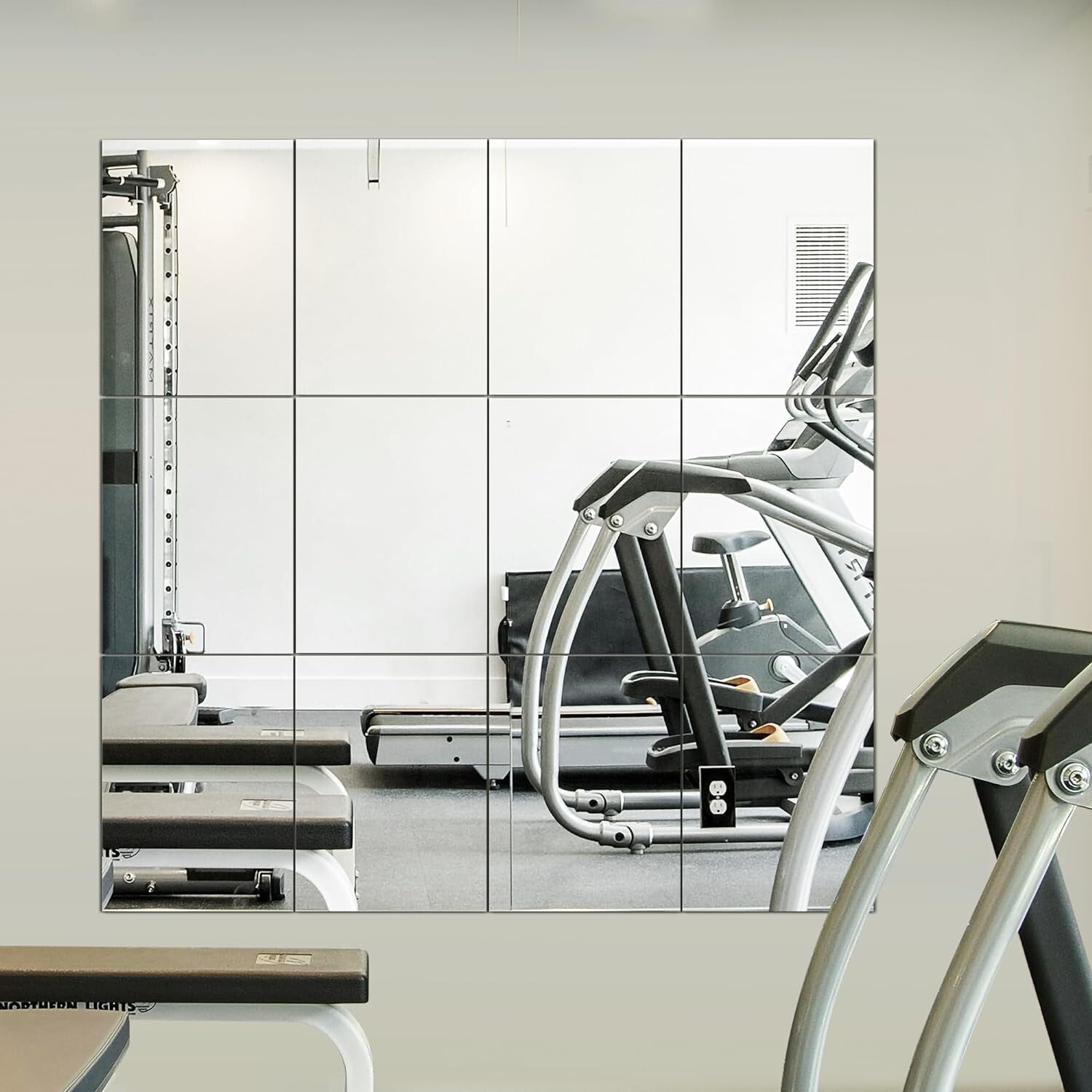 Durable Polished Rectangular Gym Mirrors - 16x12'' - Pack of 12 for Home Use