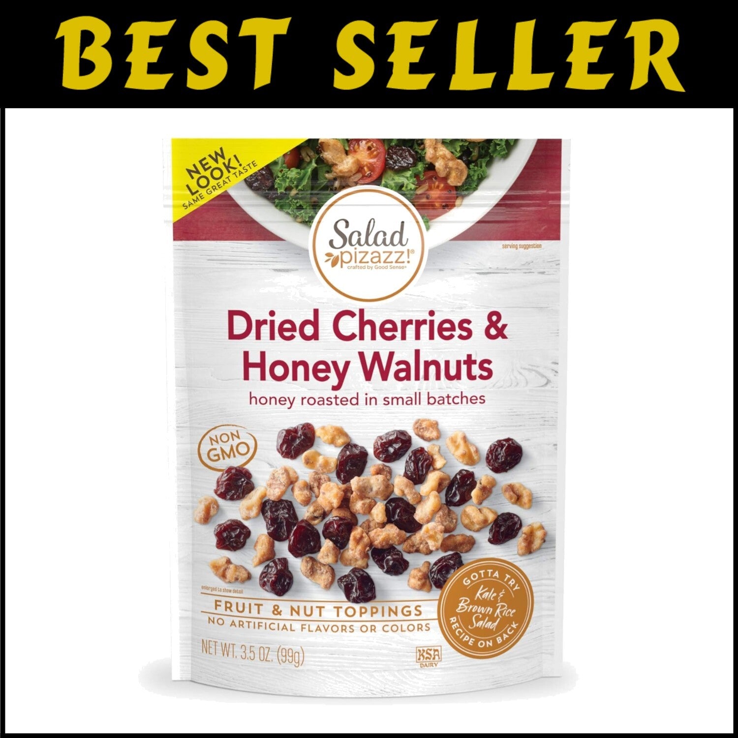 Delicious Salad Pizzazz! Pack of 12 Resealable Bags of Dried Cherries & Walnuts