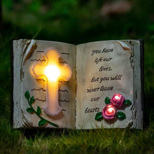 Load image into Gallery viewer, Elegant Solar Bible Cross Garden Stake Lights - Waterproof Memorial Decor