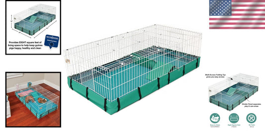 Spacious 8 Sq Ft Guinea Pig Cage with Removable Top - Indoor/Outdoor Use