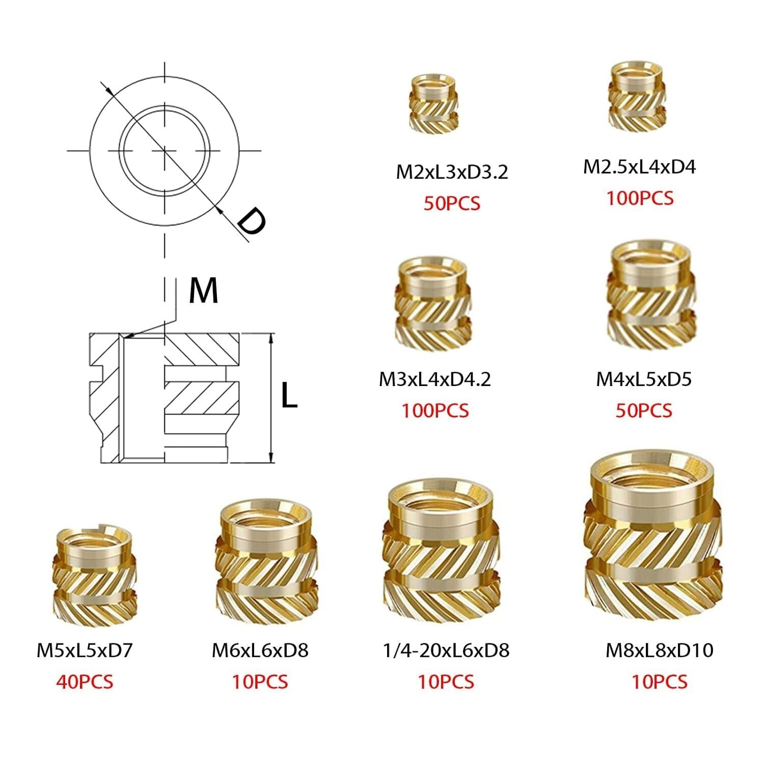 Durable Aluminum Heat Set Insert Tool with 370 Threaded Inserts for 3D Projects