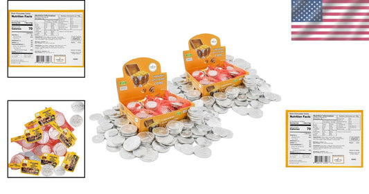 48 Kosher Parve Chocolate Coins - Dairy-Free Dark Gelt for Hanukkah Celebrations