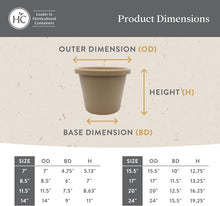 Load image into Gallery viewer, Versatile 14-Inch Round Plant Pots - Smart Drainage &amp; Rolled Rim Design, 2-Pack