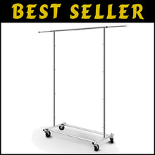 Load image into Gallery viewer, Stylish Rolling Clothes Organizer with Integrated Stoppers and Chrome Finish