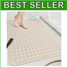 Load image into Gallery viewer, Large Rectangular Shower Mat 47"x32" - Suction Cups &amp; Custom Fit for Bathrooms