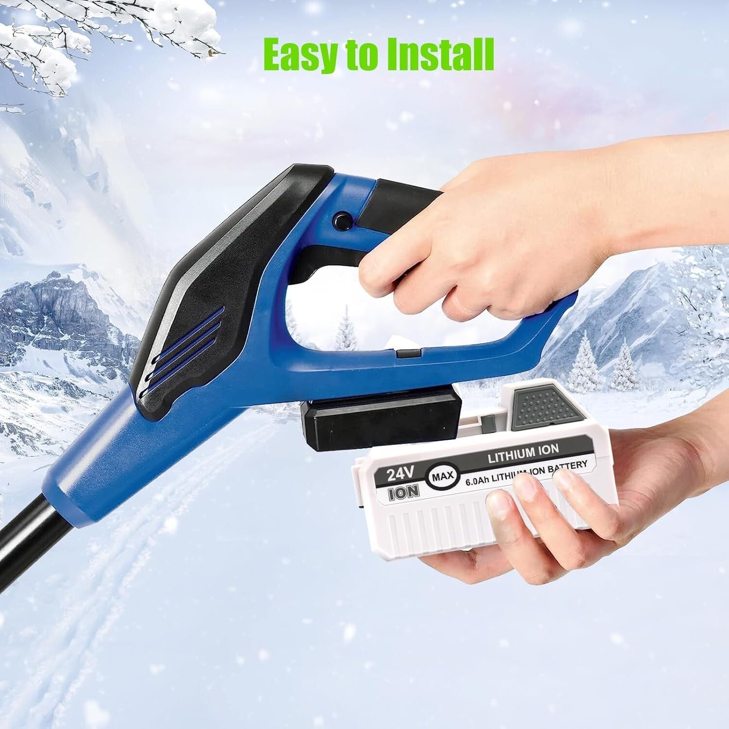 High-Performance 24V 6Ah Battery with LED Display for Snow Joe & VOLTASK Tools