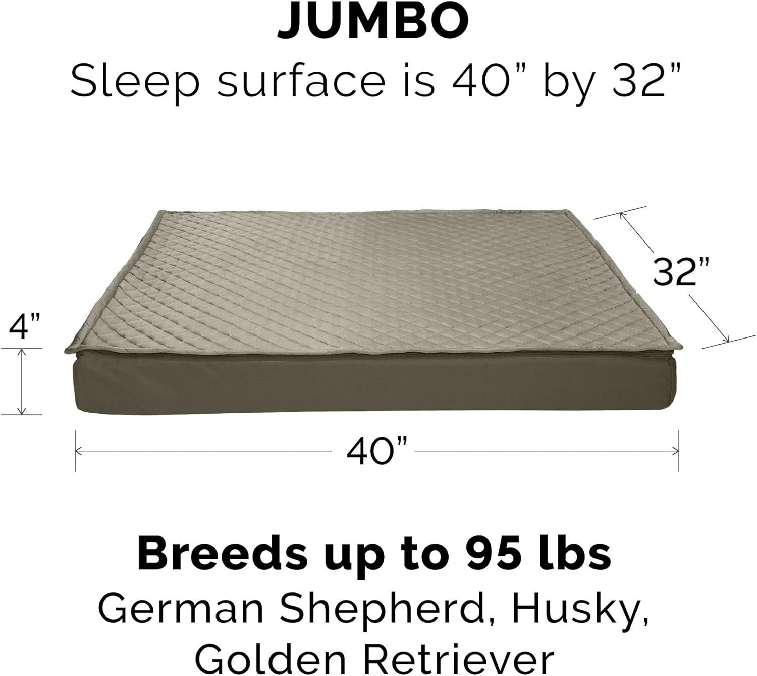 Dark Sage Water-Resistant Pet Bed Cover for Jumbo Dogs and Cats - Washable