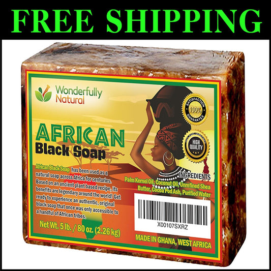 Gentle 5lb Organic Black Soap for All Skin Types - Acne & Dark Spot Relief
