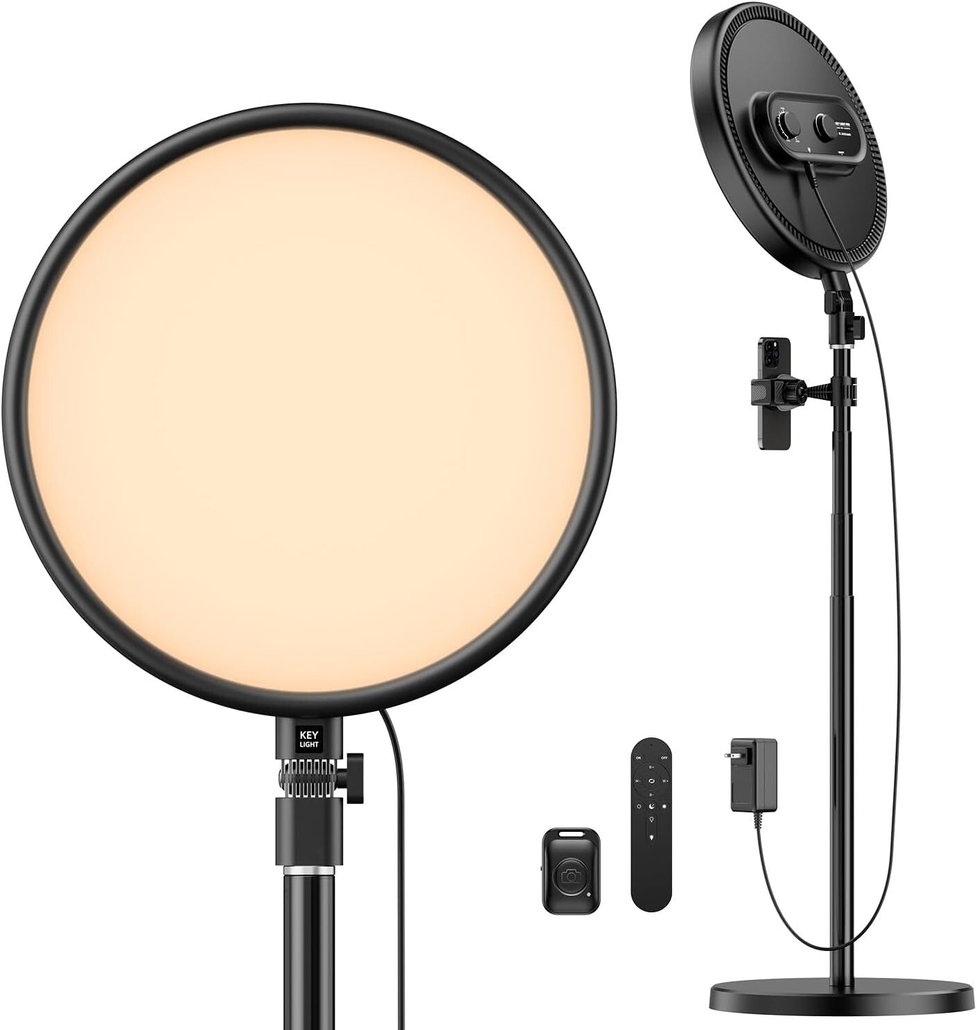 Adjustable LED Ring Light with Stable Base - Ideal for Professional Photography