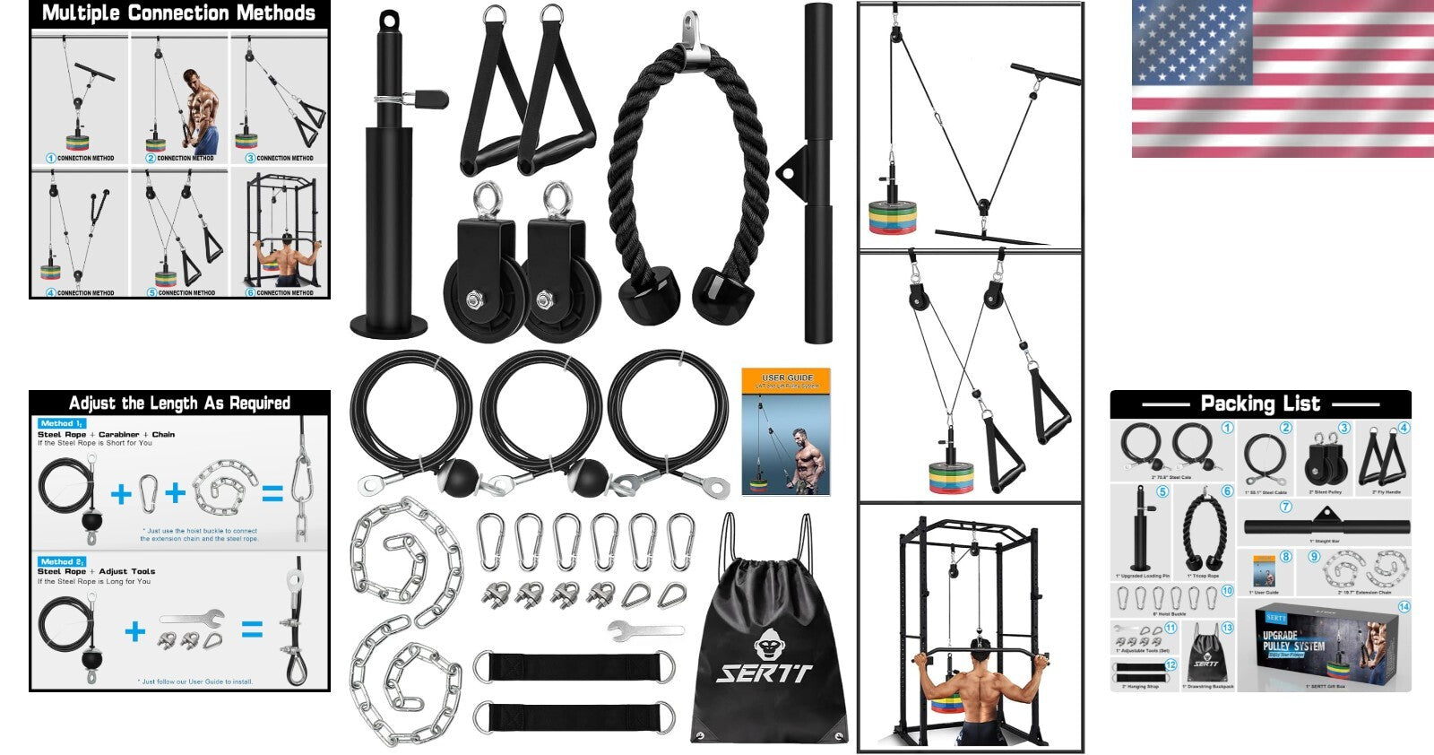 Heavy-Duty Alloy Steel Pulley System for Dynamic Home Workouts - Easy Install