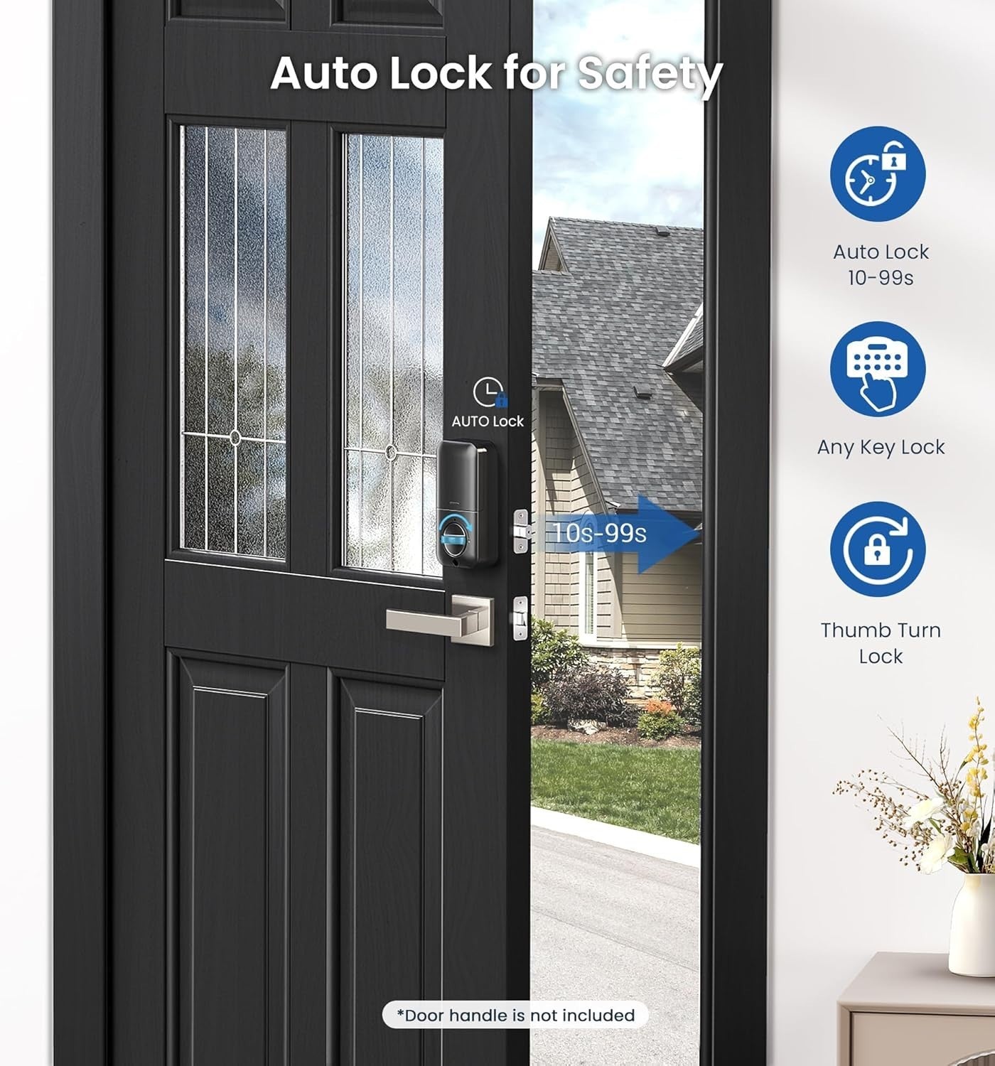4-in-1 Fingerprint & Keypad Smart Door Lock - Durable & Secure with Easy Setup