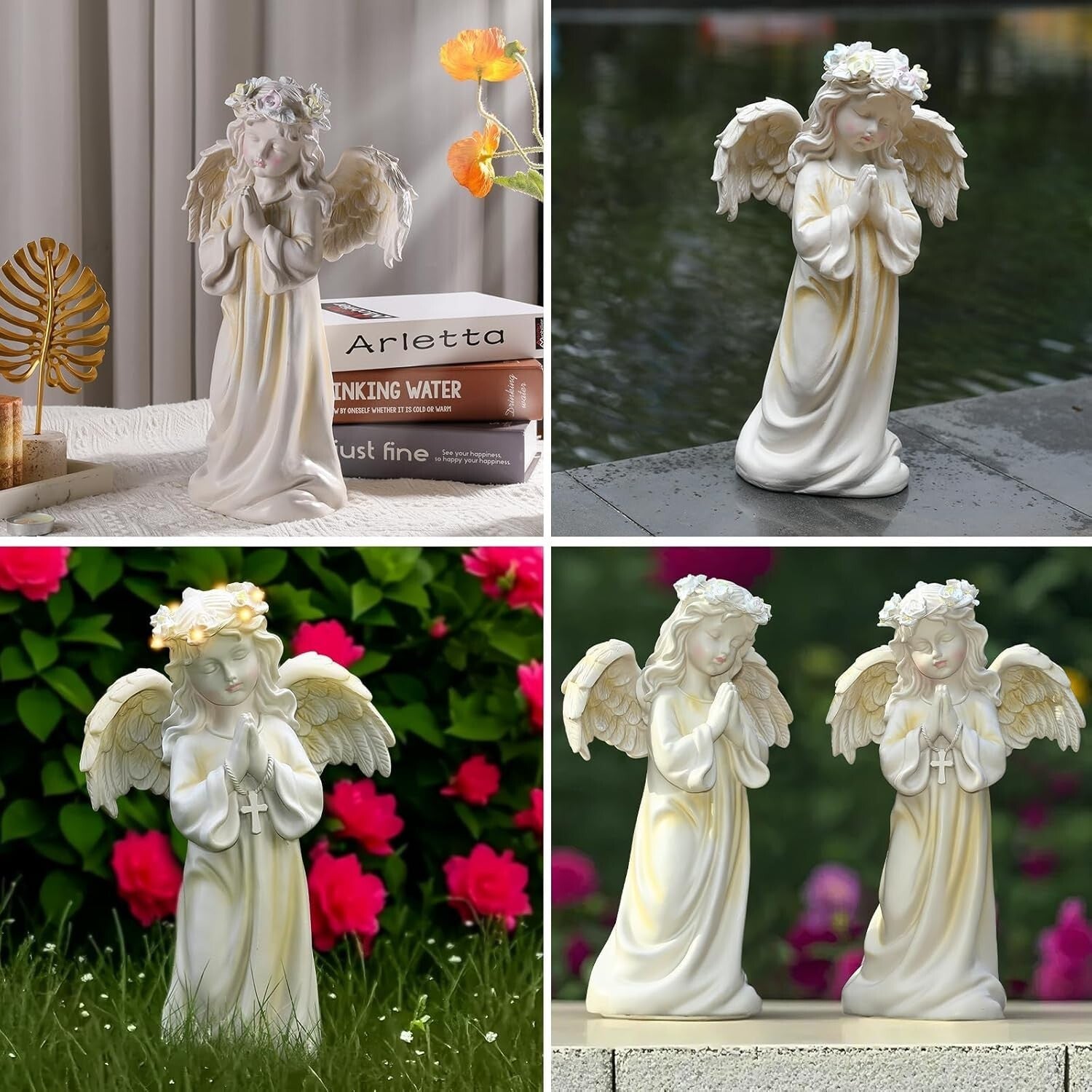 Elegant Solar-Powered Angel Statues - Perfect Sympathy Gift for Gardens