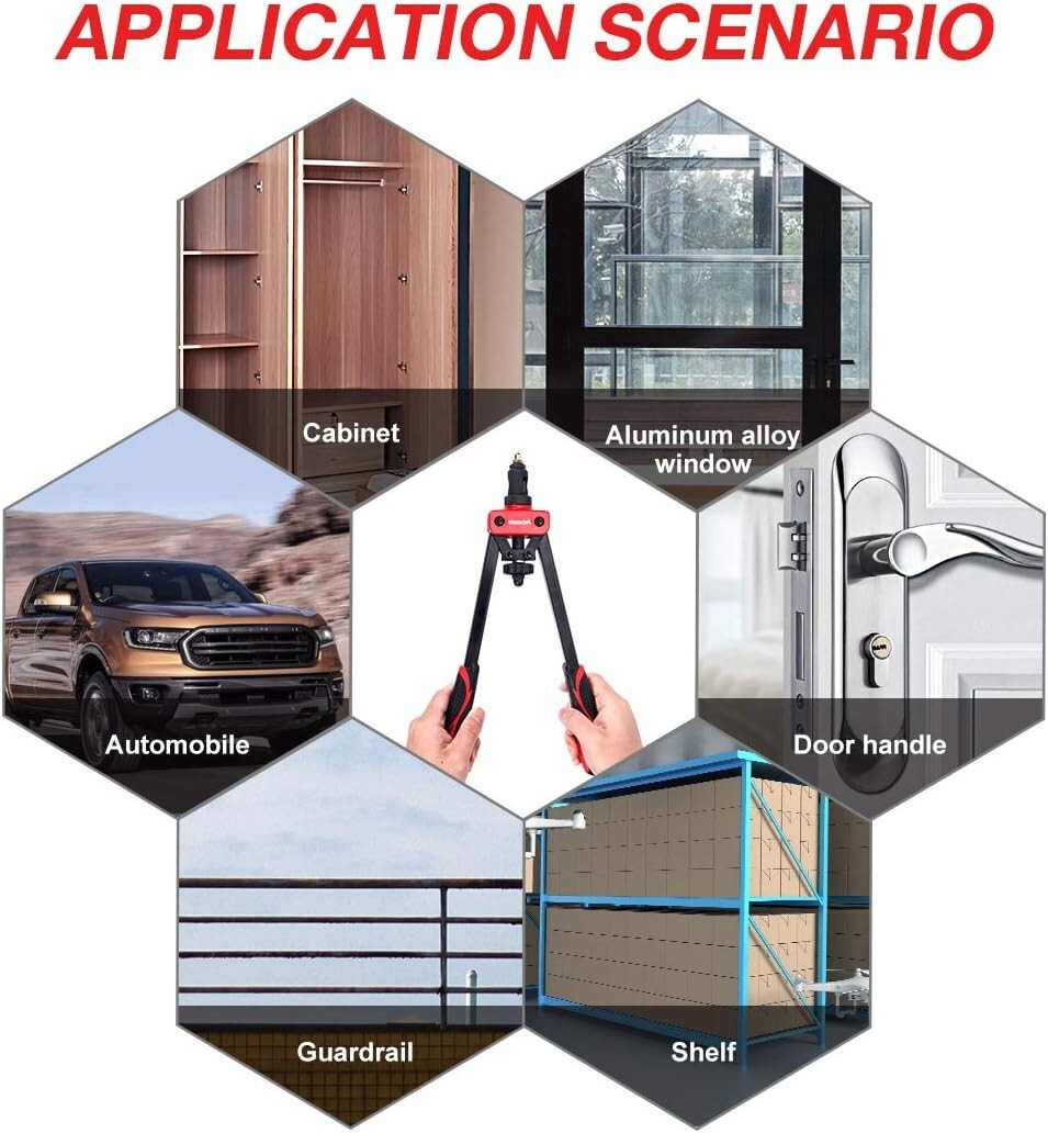 Heavy-Duty 14" Rivet Nut Tool - Quick Change, Durable Design & Full Accessories