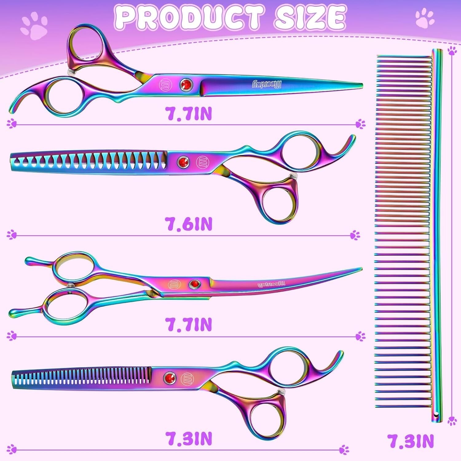 High-Quality Stainless Steel Dog Grooming Scissors Set - Ergonomic & Adjustable