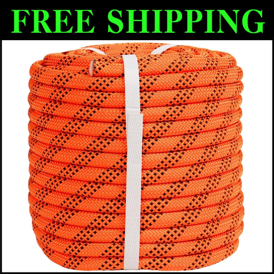 Vibrant Braided Polyester Arborist Rope - 3/8" x 150 ft for Climbing and Camping