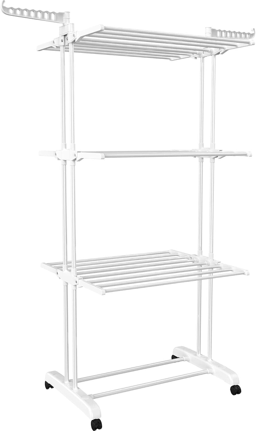 4-Tier Clothes Drying Rack with Castors - Stable, Rust-Resistant, and Durable